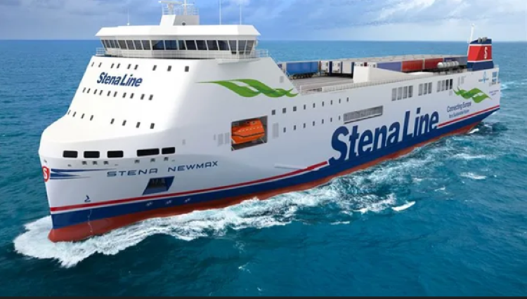 A StenaLine vessel at sea.