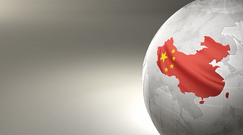 Animated image of a white globe with the Southeast Asia are in red with the Chinese flag on it to support asia shipping article
