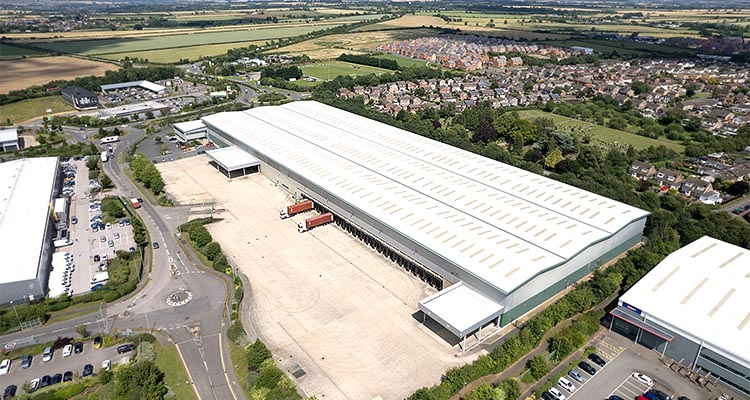 Arial view of a Unipart Logistics distribution center