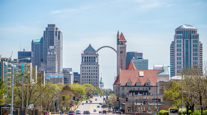 Downtown St. Louis during the daytime to support sustainable transport article