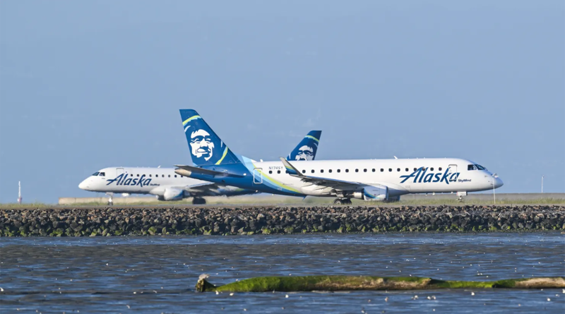 Alaska Airlines plane on runway