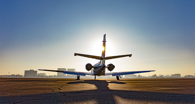 A general aviation aircraft at SNA