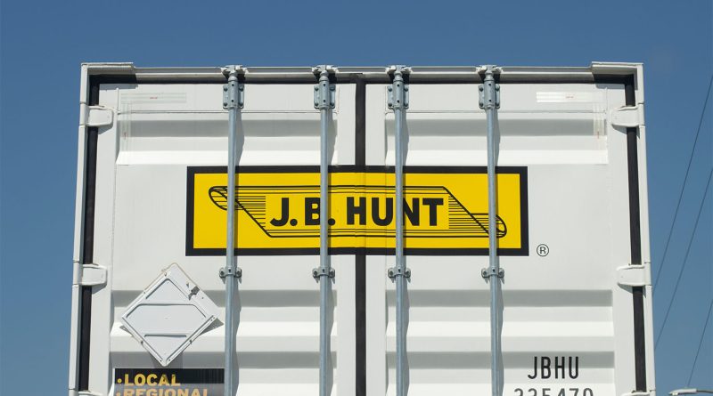 J.B. Hunt reports flat revenue in Q2 as costs squeeze margins J.B. Hunt logo on back of truck