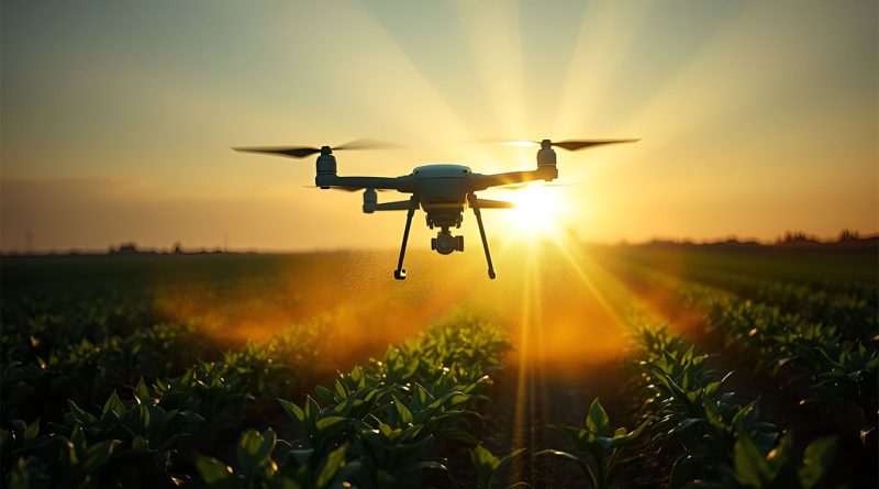 US unveils rule to dominate air mobility and unlock drone innovation Illustration of commercial drones flying above a city skyline under FAA airspace regulations