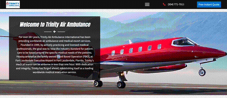 Trinity Air Ambulance International website
