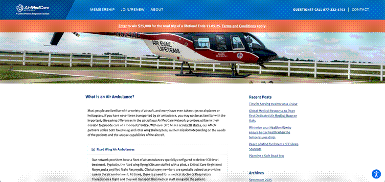 AirMedCare Network website