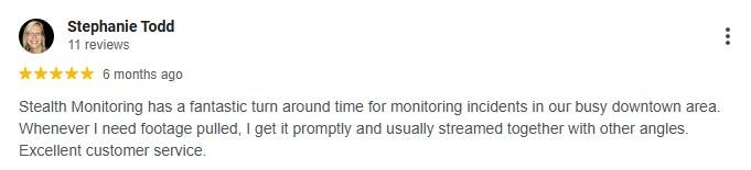 Google review for ECAM warehouse security solutions