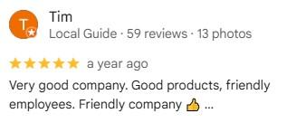 Google review for Avigilon inventory protection