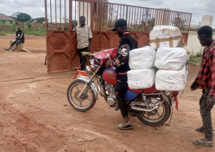 Malaria prevention supplies being delivered across 900 locations in Zambia, many so remote only motorbikes can access