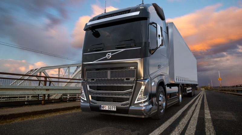 Volvo autonomous truck operating on a US highway as part of the company's driverless freight strategy.