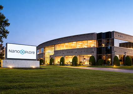 the corporate building and sign for NanoXplore Inc