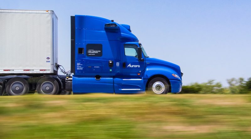 Aurora autonomous truck operating as part of the company’s driverless freight program