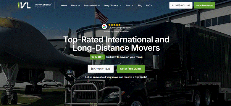 International Van Lines website