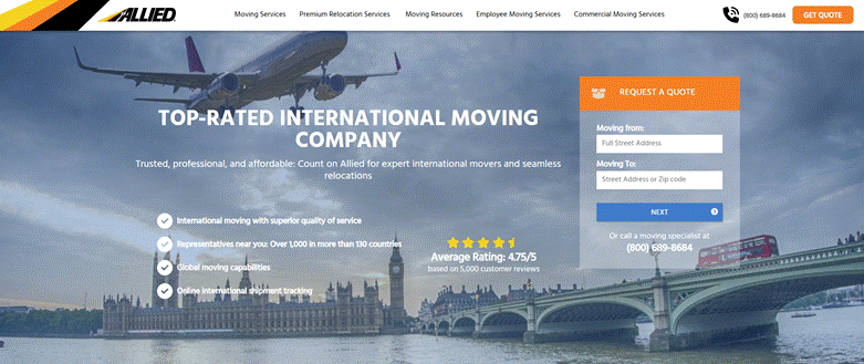 Allied Van Lines website