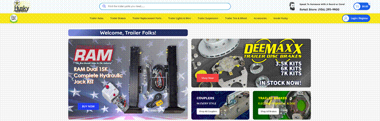 Husky Trailer Parts Co. website
