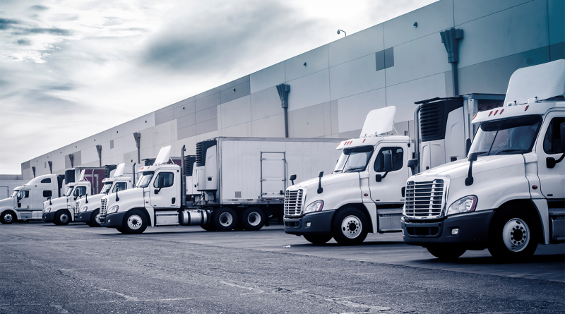 Trucks loading at facility